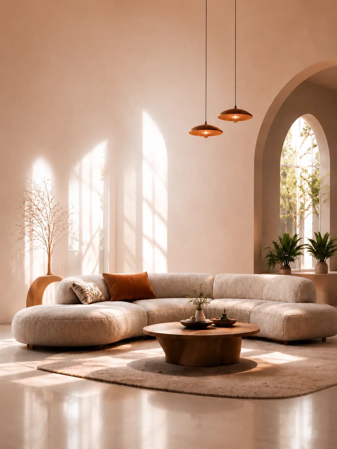 Sunlit contemporary living room