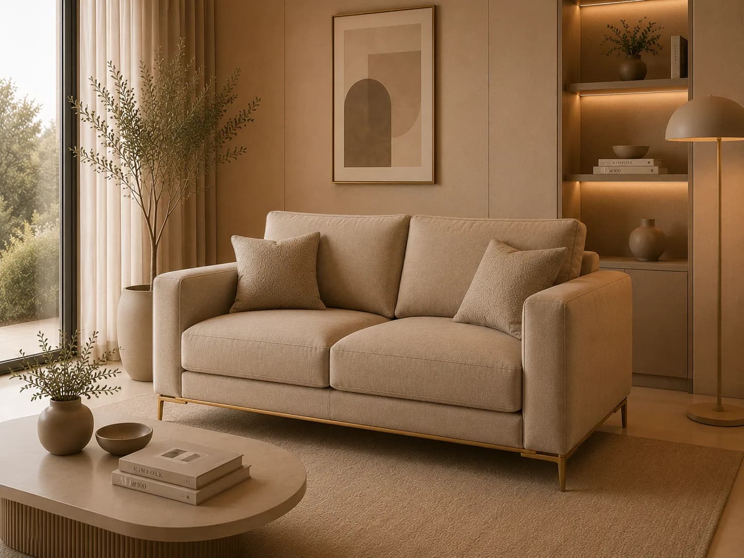 2-Seater Fabric Loveseat